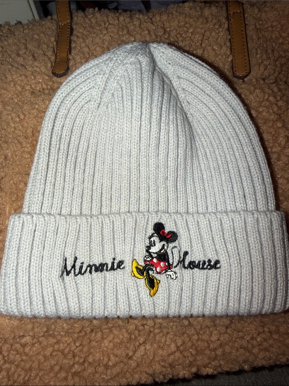 Disney Parks Minnie Mouse Women’s Ribbed Beanie - Gray